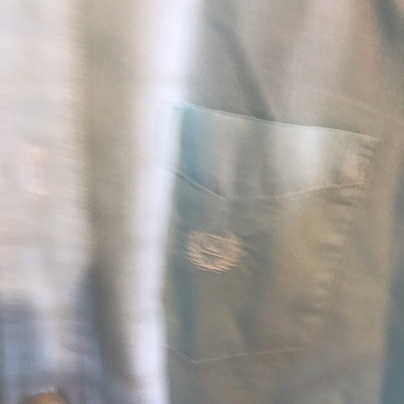 Chaps light blue easy care button up shortsleeve. - Picture 3 of 4